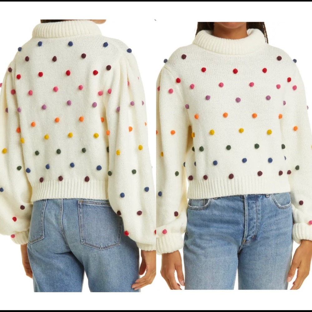 NWT Farm Rio Rainbow Dots Turtleneck Sweater Size: XS, L - Picture 3 of 12